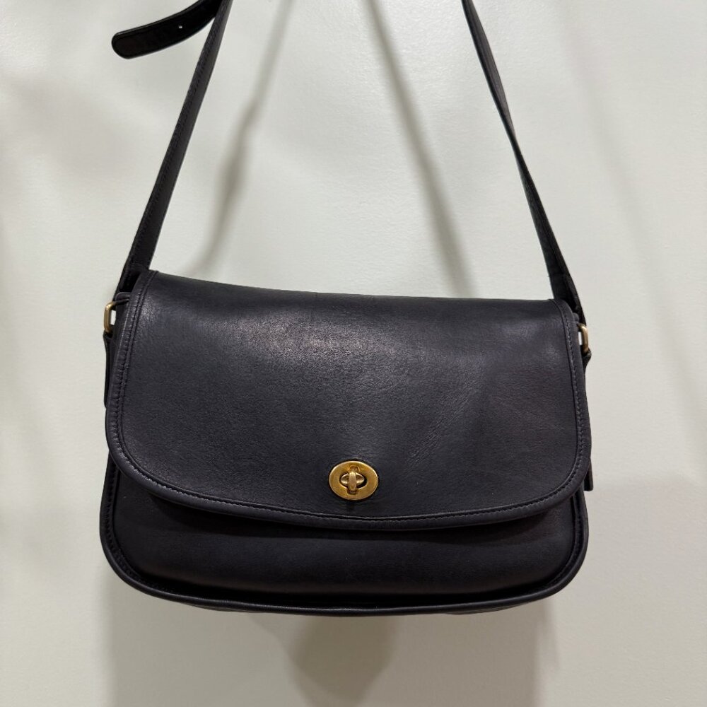 Coach Classic Vintage Y2K City Bag Black Leather Crossbody Handbag 9790 EUC - Picture 2 of 12